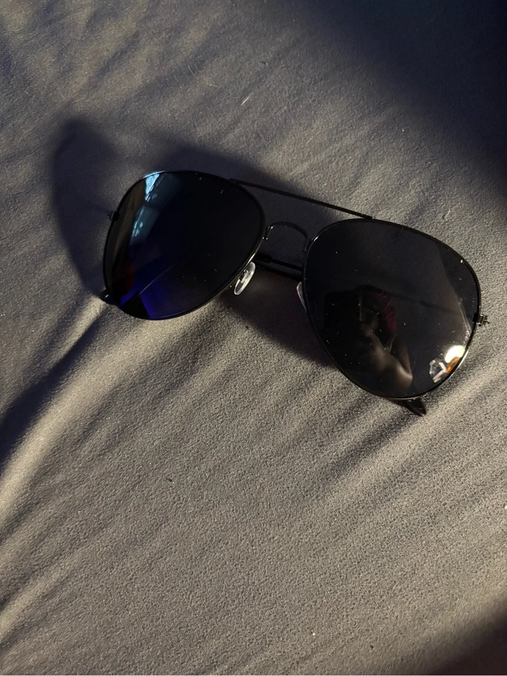 Black Aviator Sunglasses Metal Frame Dark Tinted Unisex Classic Pilot Style
